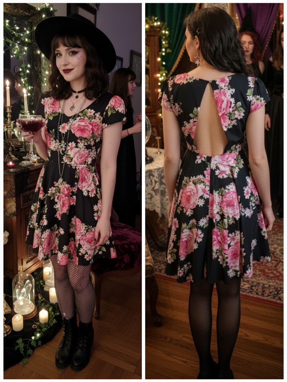 NWT Forever 21 Y2K Whimsigoth Fairy Grunge Garden Party Cut Out Back Mini Dress